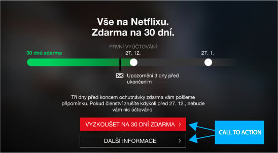 Netflix Call to action