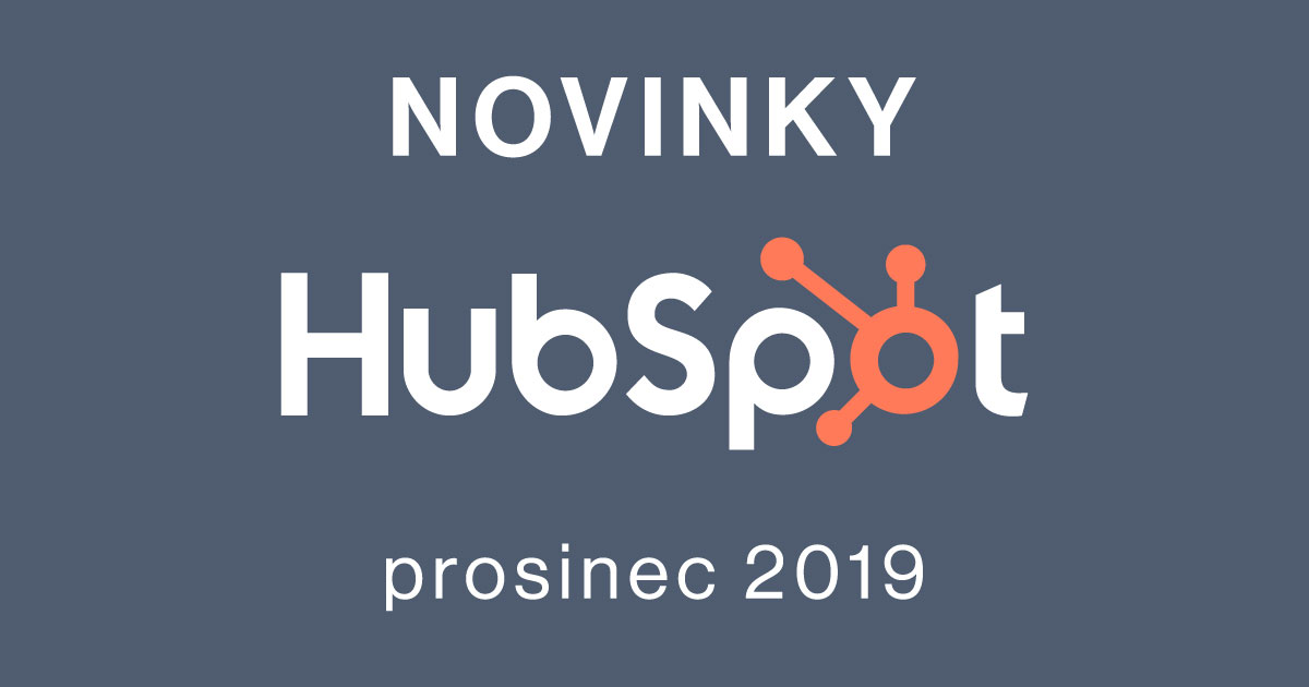 HubSpot novinky prosinec 2019